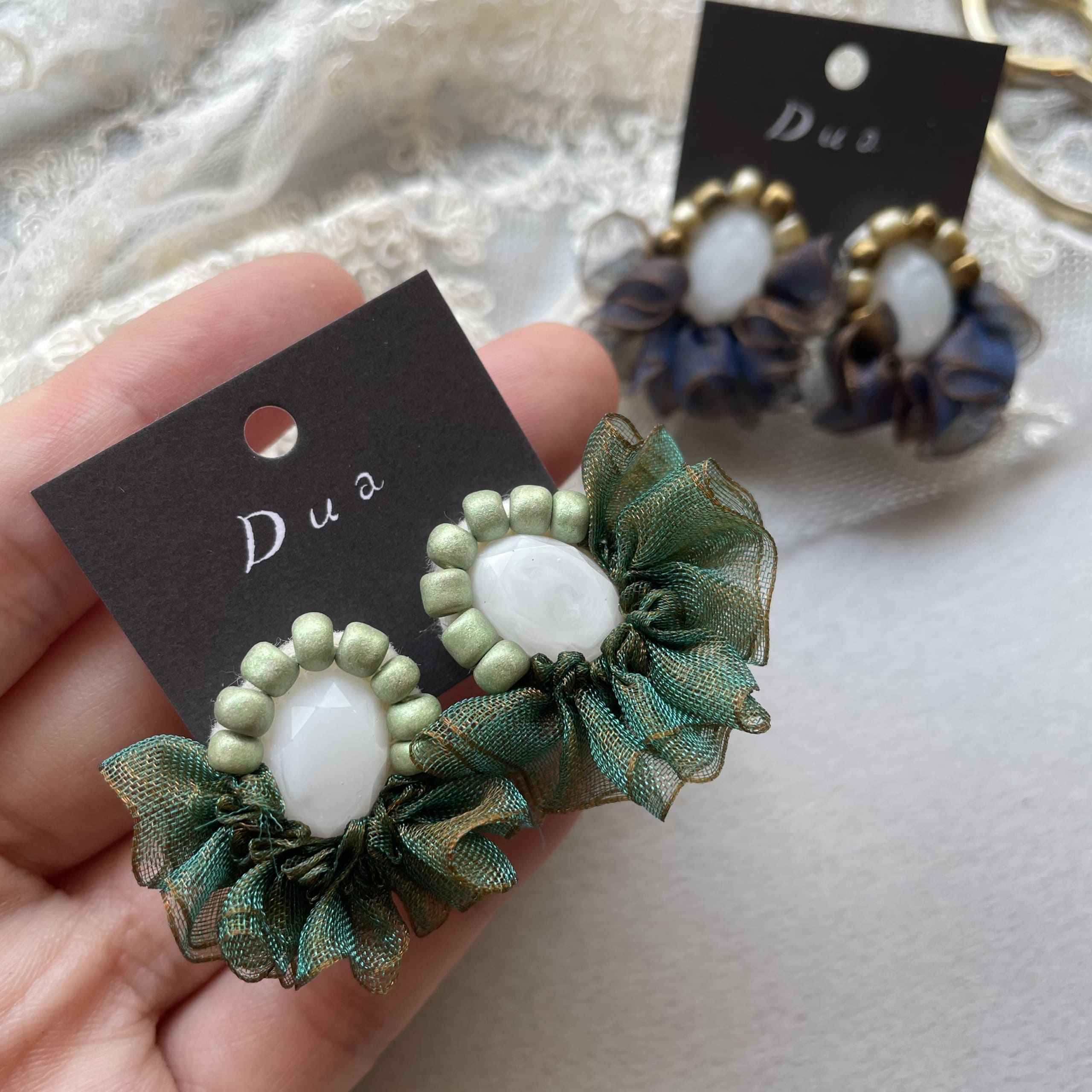 MOKUBAオーガンジーリボンで作る耳飾り | Blog | Dua -ドゥア-
